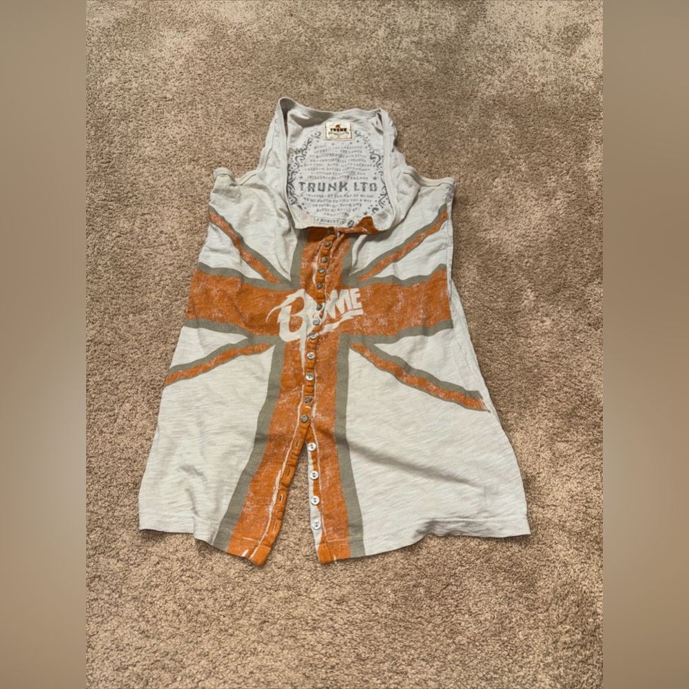 Vintage Y2k Trunk Ltd Limited Edition David Bowie Tank Top Rare